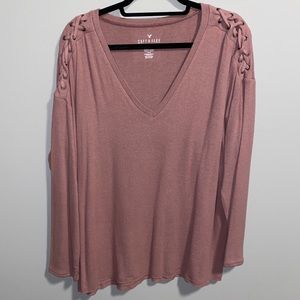 NWOT American Eagle pink long sleeve shirt large